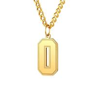 PAMTIER 0-9 Numero Collana per Uomini Donne Argento Nero Oro Placcato Digitale Ciondolo Acciaio Inossidabile Dichiarazione Catena Personalizzato Semplice Gioielli Oro Numero 0