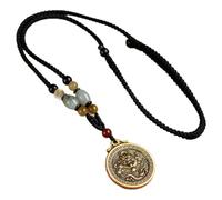 PAMTIER 12 Zodiaco Cinese Collana per Uomini Donne Portafortuna Segno Cerchio Acciaio Inossidabile Boho Ciondolo Regolabile Lungo Corda Catena Personalizzato Oroscopo Vintage Gioielli Drago