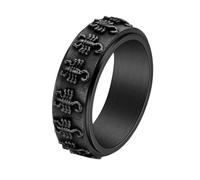 PAMTIER Anelli Scorpione per Uomini Rotanti Vintage Statement Acciaio Inossidabile Rock Punk Gothic Gioielli Nero Taglia 19