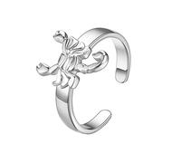 PAMTIER Anello dello Zodiaco Cinese per Uomo Donna in Acciaio Inossidabile Gioielli ad Anello di Dimensioni Regolabili Scorpione