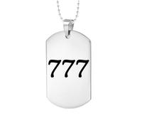 PAMTIER Angel Number Collana per Uomini 000 111 222 333 444 555 666 777 888 999 Catena Simple Cool Acciaio Inossidabile Ciondolo Gold/Silver Plated Personalised Delicate Gioielli Argento Numero 777