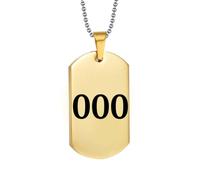 PAMTIER Angel Number Collana per Uomini 000 111 222 333 444 555 666 777 888 999 Catena Simple Cool Acciaio Inossidabile Ciondolo Gold/Silver Plated Personalised Delicate Gioielli Oro Numero 000
