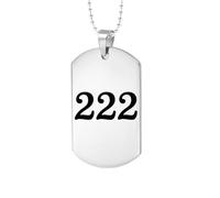 PAMTIER Angel Number Collana per Uomini 000 111 222 333 444 555 666 777 888 999 Catena Simple Cool Acciaio Inossidabile Ciondolo Gold/Silver Plated Personalised Delicate Gioielli Argento Numero 222