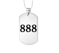 PAMTIER Angel Number Collana per Uomini 000 111 222 333 444 555 666 777 888 999 Catena Simple Cool Acciaio Inossidabile Ciondolo Gold/Silver Plated Personalised Delicate Gioielli Argento Numero 888