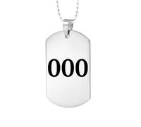 PAMTIER Angel Number Collana per Uomini 000 111 222 333 444 555 666 777 888 999 Catena Simple Cool Acciaio Inossidabile Ciondolo Gold/Silver Plated Personalised Delicate Gioielli Argento Numero 000