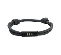 PAMTIER Braccialetti Numero Angelico per Uomini Donne Regolabile Corda Intrecciata Numerologia Fortunata 111 222 333 444 555 666 777 888 999 Energia Spirituale Regali Gioielleria Grigio-222