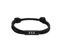 PAMTIER Braccialetti Numero Angelico per Uomini Donne Regolabile Corda Intrecciata Numerologia Fortunata 111 222 333 444 555 666 777 888 999 Energia Spirituale Regali Gioielleria Nero-888