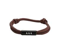PAMTIER Braccialetti Numero Angelico per Uomini Donne Regolabile Corda Intrecciata Numerologia Fortunata 111 222 333 444 555 666 777 888 999 Energia Spirituale Regali Gioielleria Marrone-444