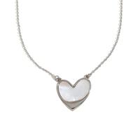 PAMTIER Collana Conchiglia per Donne Acciaio Inossidabile Delicato Cuore Amoroso Pendente Elegante Semplice Minimalista Oro Argento Gioiello Argento