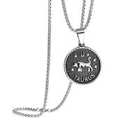 PAMTIER Collana Donna Acciaio Inossidabile 12 Costellazioni Astrologia Collana Gioielli di Compleanno Toro d'Argento