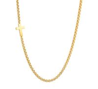 PAMTIER Croce Collana per Uomini Acciaio Inossidabile Fede Nero Argento Oro Placcato Cool Ciondolo Delicato Semplice Catena Unico Personalizzato Dichiarazione Gioielli Oro