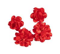 PAMTIER Fiore Orecchini per Donne Drop Boho Grande Vintage Dichiarazione Rosso Nero Post Estetica Delicato Acciaio Inossidabile Retro Esagerato Stud Grande Colorato Gioielli Rosso