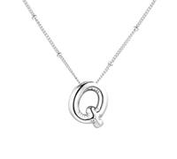 PAMTIER Initial Bubble Collane per Donne A-Z Lettera Nome Oro Placcato Acciaio Inossidabile Massiccio Ciondolo Personalizzato Dichiarazione Delicato Alfabeto Charm Gioielli Argento Lettera Q