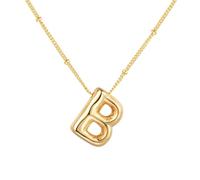 PAMTIER Initial Bubble Collane per Donne A-Z Lettera Nome Oro Placcato Acciaio Inossidabile Massiccio Ciondolo Personalizzato Dichiarazione Delicato Alfabeto Charm Gioielli Oro Lettera B