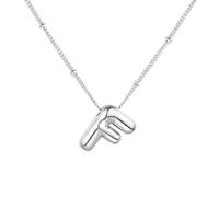 PAMTIER Initial Bubble Collane per Donne A-Z Lettera Nome Oro Placcato Acciaio Inossidabile Massiccio Ciondolo Personalizzato Dichiarazione Delicato Alfabeto Charm Gioielli Argento Lettera F