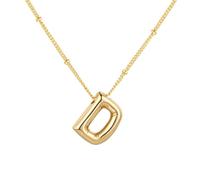 PAMTIER Initial Bubble Collane per Donne A-Z Lettera Nome Oro Placcato Acciaio Inossidabile Massiccio Ciondolo Personalizzato Dichiarazione Delicato Alfabeto Charm Gioielli Oro Lettera D