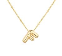 PAMTIER Initial Bubble Collane per Donne A-Z Lettera Nome Oro Placcato Acciaio Inossidabile Massiccio Ciondolo Personalizzato Dichiarazione Delicato Alfabeto Charm Gioielli Oro Lettera F