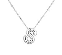 PAMTIER Initial Bubble Collane per Donne A-Z Lettera Nome Oro Placcato Acciaio Inossidabile Massiccio Ciondolo Personalizzato Dichiarazione Delicato Alfabeto Charm Gioielli Argento Lettera S