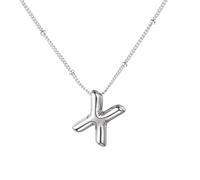 PAMTIER Initial Bubble Collane per Donne A-Z Lettera Nome Oro Placcato Acciaio Inossidabile Massiccio Ciondolo Personalizzato Dichiarazione Delicato Alfabeto Charm Gioielli Argento Lettera X