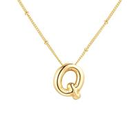 PAMTIER Initial Bubble Collane per Donne A-Z Lettera Nome Oro Placcato Acciaio Inossidabile Massiccio Ciondolo Personalizzato Dichiarazione Delicato Alfabeto Charm Gioielli Oro Lettera Q