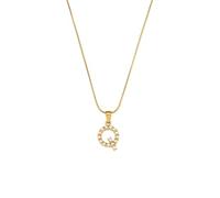 PAMTIER Initial Collane per Donne A-Z Ciondolo Gold Plated Acciaio Inossidabile Delicato Personalizzato Dichiarazione Delicato Alfabeto Catena Serpente Piccolo Elegante Lettera Gioielli Oro Lettera Q