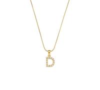 PAMTIER Initial Collane per Donne A-Z Ciondolo Gold Plated Acciaio Inossidabile Delicato Personalizzato Dichiarazione Delicato Alfabeto Catena Serpente Piccolo Elegante Lettera Gioielli Oro Lettera D