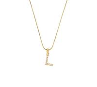 PAMTIER Initial Collane per Donne A-Z Ciondolo Gold Plated Acciaio Inossidabile Delicato Personalizzato Dichiarazione Delicato Alfabeto Catena Serpente Piccolo Elegante Lettera Gioielli Oro Lettera L