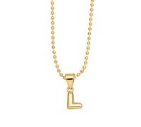 PAMTIER Initial Collane per Donne A-Z Ciondolo Gold Plated Simple Acciaio Inossidabile Delicate Alfabeto Catena Cute Lettera Gioielli Oro Lettera L