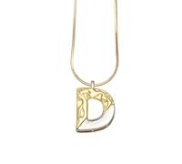 PAMTIER Initial Collane per Donne A-Z Lettera Gold Plated Acciaio Inossidabile Personalizzato Dichiarazione Delicato Alfabeto Catena Serpente Piccolo Elegante Delicato Ciondolo Gioielli Oro Lettera D