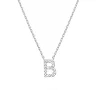 PAMTIER Initial Collane per Donne A-Z Lettera Nome Oro Placcato Acciaio Inossidabile Zirconia Cubica Ciondolo Personalizzato Dichiarazione Delicato Piccolo Alfabeto Charm Gioielli Argento Lettera B