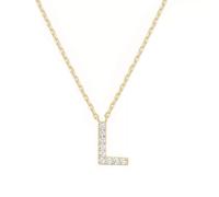 PAMTIER Initial Collane per Donne A-Z Lettera Nome Oro Placcato Acciaio Inossidabile Zirconia Cubica Ciondolo Personalizzato Dichiarazione Delicato Piccolo Alfabeto Charm Gioielli Oro Lettera L