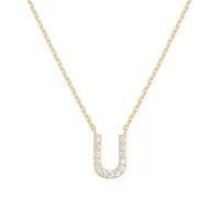 PAMTIER Initial Collane per Donne A-Z Lettera Nome Oro Placcato Acciaio Inossidabile Zirconia Cubica Ciondolo Personalizzato Dichiarazione Delicato Piccolo Alfabeto Charm Gioielli Oro Lettera U