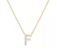 PAMTIER Initial Collane per Donne A-Z Lettera Nome Oro Placcato Acciaio Inossidabile Zirconia Cubica Ciondolo Personalizzato Dichiarazione Delicato Piccolo Alfabeto Charm Gioielli Oro Lettera F