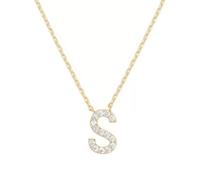 PAMTIER Initial Collane per Donne A-Z Lettera Nome Oro Placcato Acciaio Inossidabile Zirconia Cubica Ciondolo Personalizzato Dichiarazione Delicato Piccolo Alfabeto Charm Gioielli Oro Lettera S