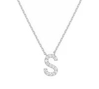 PAMTIER Initial Collane per Donne A-Z Lettera Nome Oro Placcato Acciaio Inossidabile Zirconia Cubica Ciondolo Personalizzato Dichiarazione Delicato Piccolo Alfabeto Charm Gioielli Argento Lettera S
