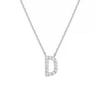 PAMTIER Initial Collane per Donne A-Z Lettera Nome Oro Placcato Acciaio Inossidabile Zirconia Cubica Ciondolo Personalizzato Dichiarazione Delicato Piccolo Alfabeto Charm Gioielli Argento Lettera D