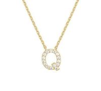 PAMTIER Initial Collane per Donne A-Z Lettera Nome Oro Placcato Acciaio Inossidabile Zirconia Cubica Ciondolo Personalizzato Dichiarazione Delicato Piccolo Alfabeto Charm Gioielli Oro Lettera Q