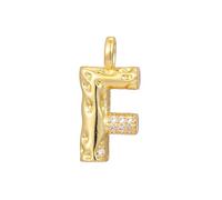PAMTIER Initial Collane per Donne A-Z Lettera Oro Placcato Acciaio Inossidabile Zirconia Cubica Personalizzato Dichiarazione Delicato Alfabeto Catena Charm Ciondolo Gioielli Oro Lettera F