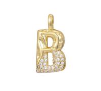 PAMTIER Initial Collane per Donne A-Z Lettera Oro Placcato Acciaio Inossidabile Zirconia Cubica Personalizzato Dichiarazione Delicato Alfabeto Catena Charm Ciondolo Gioielli Oro Lettera B