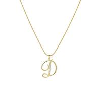 PAMTIER Initial Letter Collane per Donne A-Z Oro Placcato Acciaio Inossidabile Zirconia Cubica Piccolo Personalizzato Dichiarazione Delicato Alfabeto Charm Elegante Nome Gioielli Oro Lettera D