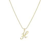 PAMTIER Initial Letter Collane per Donne A-Z Oro Placcato Acciaio Inossidabile Zirconia Cubica Piccolo Personalizzato Dichiarazione Delicato Alfabeto Charm Elegante Nome Gioielli Oro Lettera H
