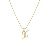 PAMTIER Initial Letter Collane per Donne A-Z Oro Placcato Acciaio Inossidabile Zirconia Cubica Piccolo Personalizzato Dichiarazione Delicato Alfabeto Charm Elegante Nome Gioielli Oro Lettera X