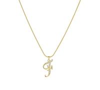PAMTIER Initial Letter Collane per Donne A-Z Oro Placcato Acciaio Inossidabile Zirconia Cubica Piccolo Personalizzato Dichiarazione Delicato Alfabeto Charm Elegante Nome Gioielli Oro Lettera F
