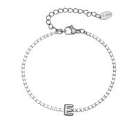 PAMTIER Iniziale Bracciali per Donne Lettera A-Z Nome Zirconia Cubica Acciaio Inossidabile Argento Oro Placcato Charm Personalizzato Delicato Polsiera Capitale Monogramma Gioielli Argento E