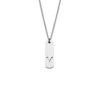 PAMTIER Iniziale Collana per Uomini A-Z Ciondolo Acciaio Inossidabile Quadrato Delicato Personalizzato Dichiarazione Alfabeto Catena Semplice Cool Lettera Gioielli Argento Lettera Y