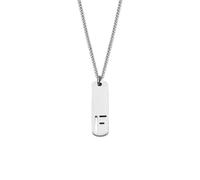 PAMTIER Iniziale Collana per Uomini A-Z Ciondolo Acciaio Inossidabile Quadrato Delicato Personalizzato Dichiarazione Alfabeto Catena Semplice Cool Lettera Gioielli Argento Lettera F