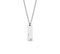 PAMTIER Iniziale Collana per Uomini A-Z Ciondolo Acciaio Inossidabile Quadrato Delicato Personalizzato Dichiarazione Alfabeto Catena Semplice Cool Lettera Gioielli Argento Lettera L