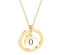 PAMTIER Iniziale Collane per Donne Uomini Lettera C Ciondolo A-Z Oro Placcato Acciaio Inossidabile Catena Delicato Alfabeto K Carino Dichiarazione Semplice Colorato Gioielli Oro Lettera O