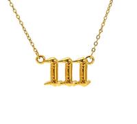 PAMTIER Numero Angelo Collane per Donne Bolla Digitale Ciondolo 111 222 333 444 555 666 777 888 999 Catena Oro Placcato Acciaio Inossidabile Delicato Dichiarazione Personalizzato Gioielli Numero 111