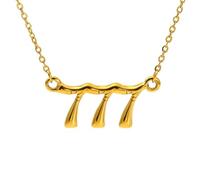 PAMTIER Numero Angelo Collane per Donne Bolla Digitale Ciondolo 111 222 333 444 555 666 777 888 999 Catena Oro Placcato Acciaio Inossidabile Delicato Dichiarazione Personalizzato Gioielli Numero 777